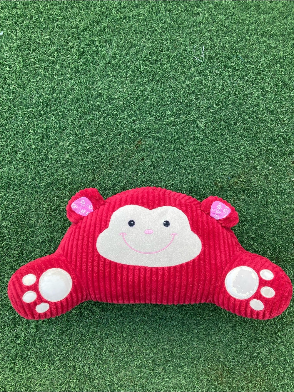 Plush Red Monkey Pillow for Kids - Soft Travel Cushion